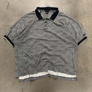 Nike Golf Geometric Pattern Polo Shirt Black White XL